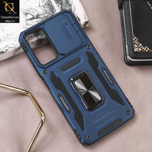 Xiaomi Redmi Note 11S Cover - Blue - New HQ Heavy Duty Hybrid Protective Case With 360 Rotatable Kickstand Holder