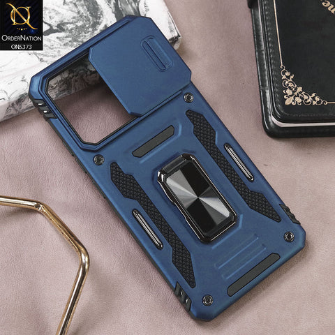 Xiaomi Redmi Note 13 Cover - Blue - New HQ Heavy  Duty Hybrid Protective Case With 360 Rotatable Kickstand Holder
