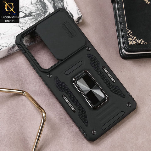 Xiaomi Redmi Note 13 Pro 4G Cover - Black - New HQ Heavy Duty Hybrid Protective Case With 360 Rotatable Kickstand Holder