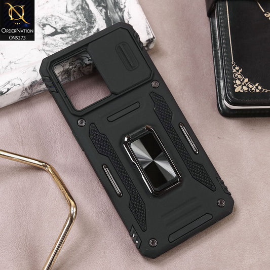Oppo F21 Pro 4G Cover - Black - New HQ   Duty Hybrid Protective Case With 360 Rotatable Kickstand Holder