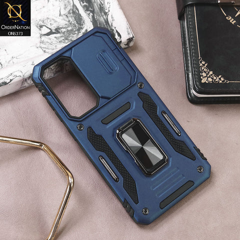 Samsung Galaxy S24 FE Cover - Blue - New HQ Heavy Duty Hybrid Protective Case With 360 Rotatable Kickstand Holder