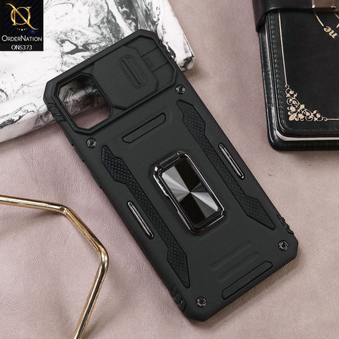 Samsung Galaxy A05 Cover - Black - New HQ Heavy Duty Hybrid Protective Case With 360 Rotatable Kickstand Holder