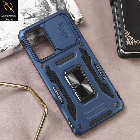 Samsung Galaxy A15 5G Cover - Blue - New HQ Heavy Duty Hybrid Protective Case With 360 Rotatable Kickstand Holder