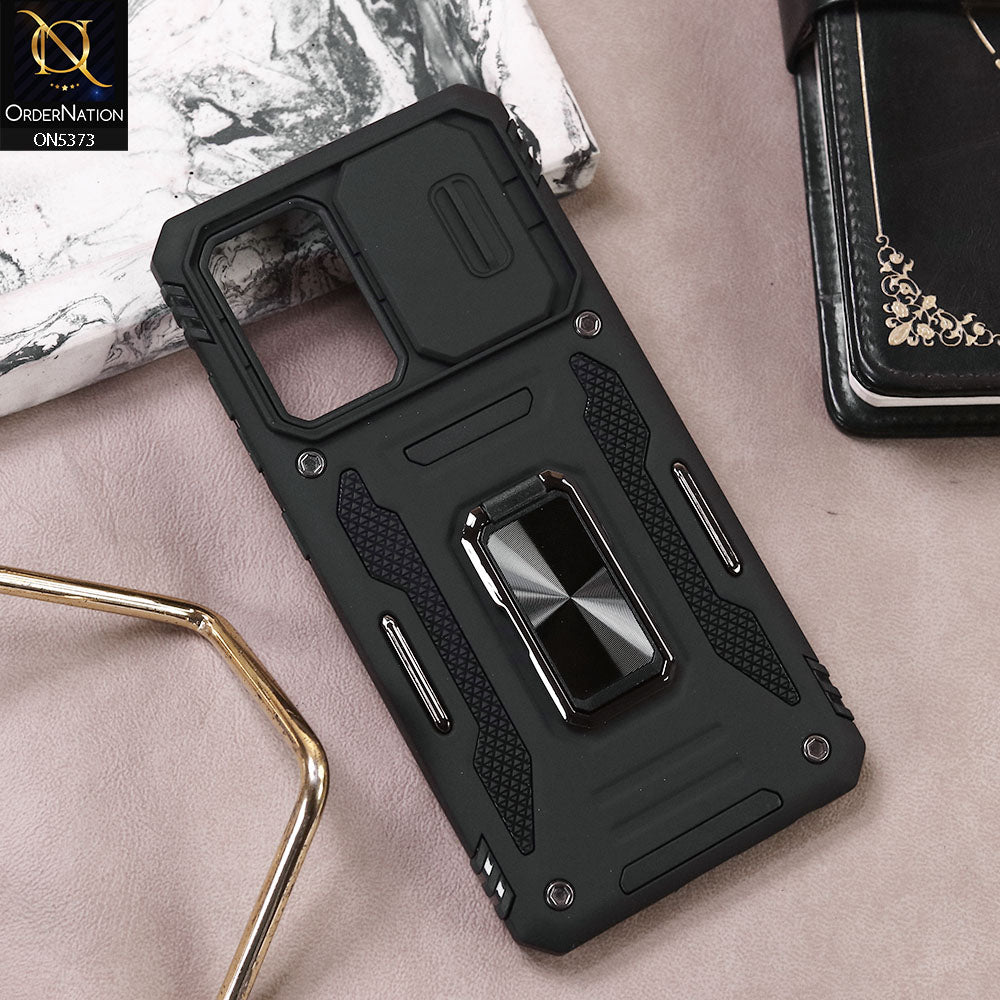 Samsung Galaxy A32 Cover - Black - New HQ Heavy Duty Hybrid Protective Case With 360 Rotatable Kickstand Holder