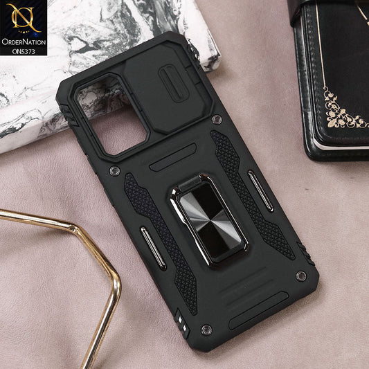 Samsung Galaxy A32 Cover - Black - New HQ Heavy Duty Hybrid Protective Case With 360 Rotatable Kickstand Holder