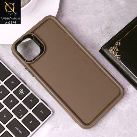 Oppo A16e Cover - Brown - Four Sided Airbag Bumper Shockproof Soft Case