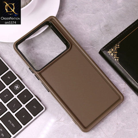 Tecno Camon 30 Cover - Brown - Four Sided Airbag Bumper Shockproof Soft Case