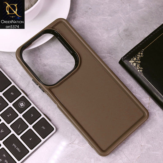 Infinix Hot 40 Pro Cover - Brown - Four Sided Airbag Bumper Shockproof Soft Case