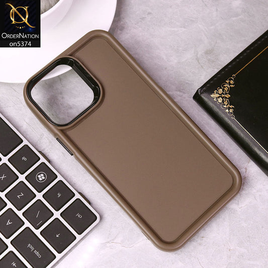iPhone 12 Pro Max Cover - Brown - Four Sided Airbag Bumper Shockproof Soft Case