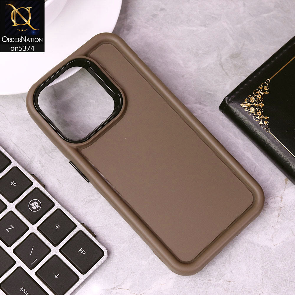 iPhone 13 Pro Cover - Brown - Four Sided Airbag Bumper Shockproof Soft Case