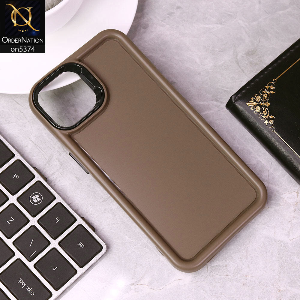 iPhone 12 Cover - Brown - Four Sided Airbag Bumper Shockproof Soft Case