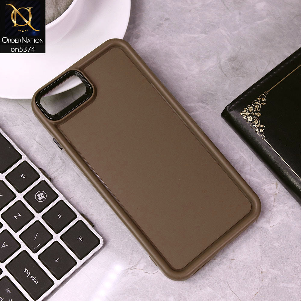 iPhone 8 Plus / 7 Plus Cover - Brown - Four Sided Airbag Bumper Shockproof Soft Case