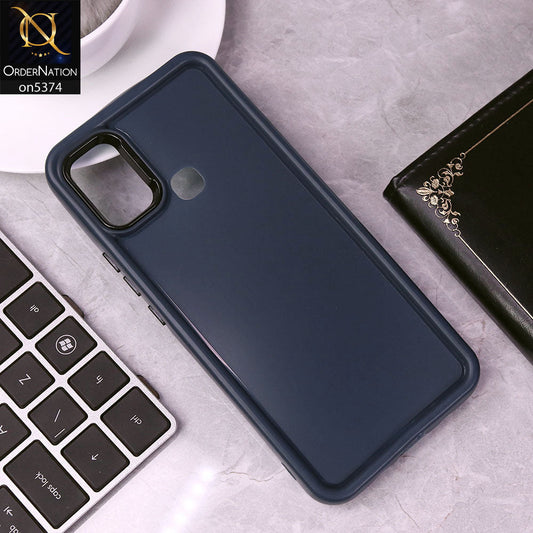 Oppo A15 Cover - Blue - Four Sided Airbag Bumper Shockproof Soft Case
