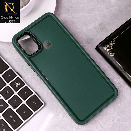 Oppo A15 Cover - Green - Four Sided Airbag Bumper Shockproof Soft Case