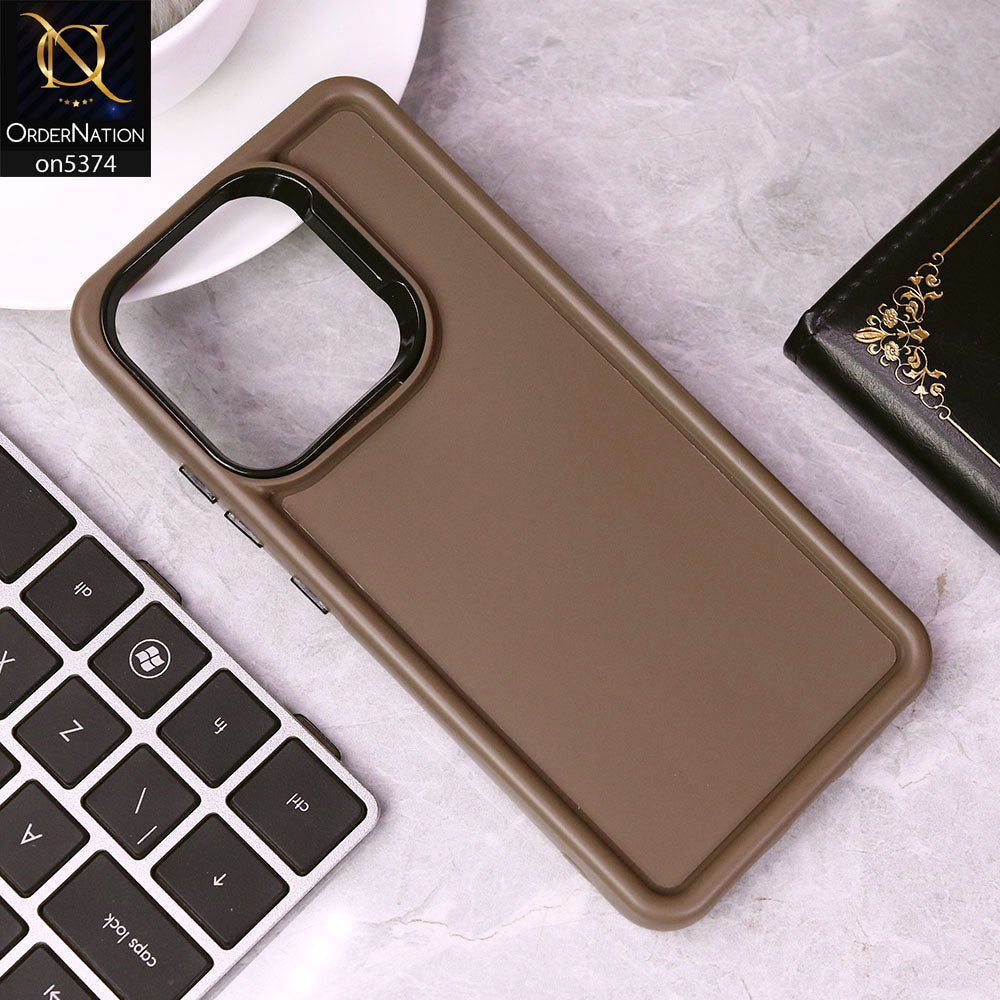Realme Narzo N53 Cover - Brown - Four Sided Airbag Bumper Shockproof Soft Case