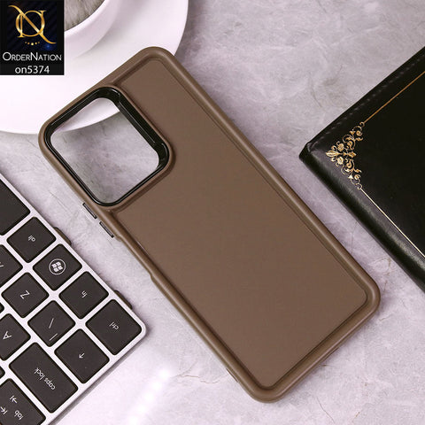 Xiaomi Poco C55 Cover - Brown - Four Sided Airbag Bumper Shockproof Soft Case