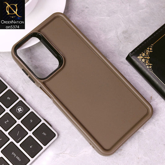 Samsung Galaxy A23 Cover - Brown - Four Sided Airbag Bumper Shockproof Soft Case