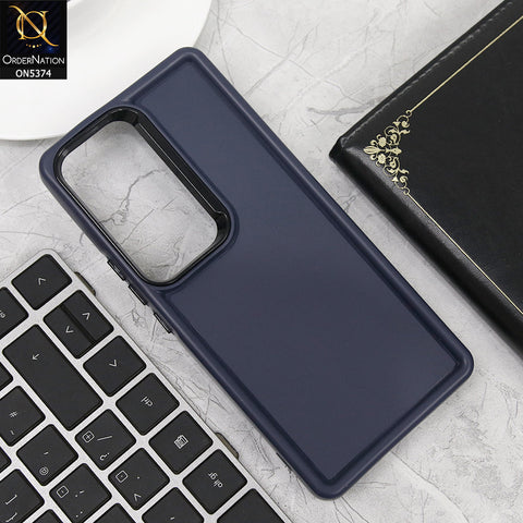 Vivo V30 Cover - Blue - Four Sided Airbag Bumper Shockproof Soft Case