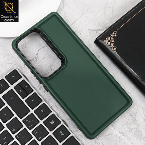 Vivo V30 Cover - Green - Four Sided Airbag Bumper Shockproof Soft Case