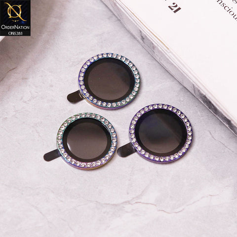 Infinix Hot 40 Camera Protector - Rainbow - Rhinestones Diamond Inlaid Camera Lens Rings Protector