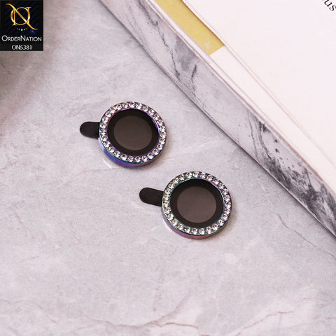 Xiaomi Redmi 13C Camera Protector - Rainbow - Rhinestones Diamond Inlaid Camera Lens Rings Protector