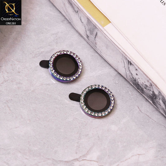 Xiaomi Redmi Note 13 Camera Protector - Rainbow - Rhinestones Diamond Inlaid Camera Lens Rings Protector