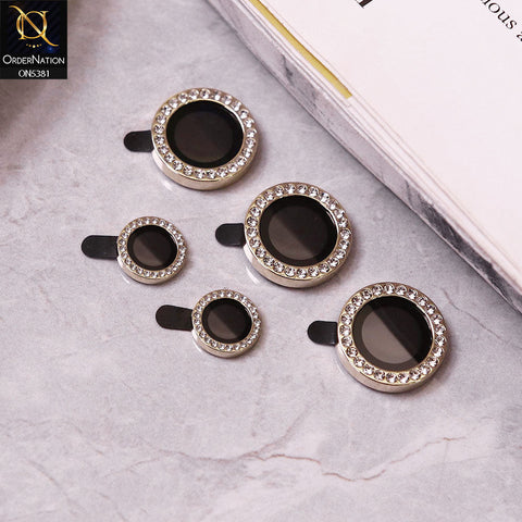 Samsung Galaxy S25 Ultra Camera Protector - Golden - Rhinestones Diamond Inlaid Camera Lens Rings Protector