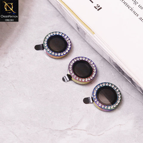 Samsung Galaxy A16 Camera Protector - Rainbow - Rhinestones Diamond Inlaid Camera Lens Rings Protector