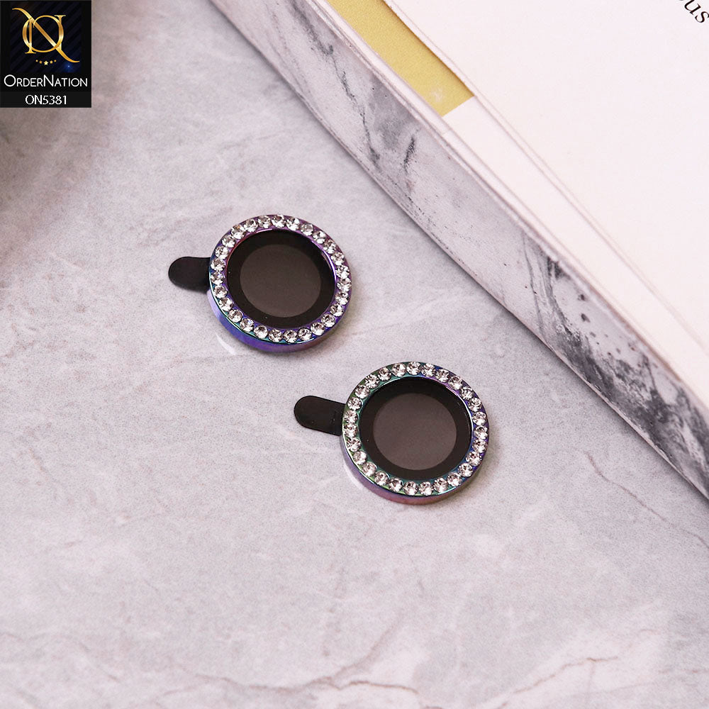 Tecno Spark 10C Camera Protector - Rainbow - Rhinestones Diamond Inlaid Camera Lens Rings Protector