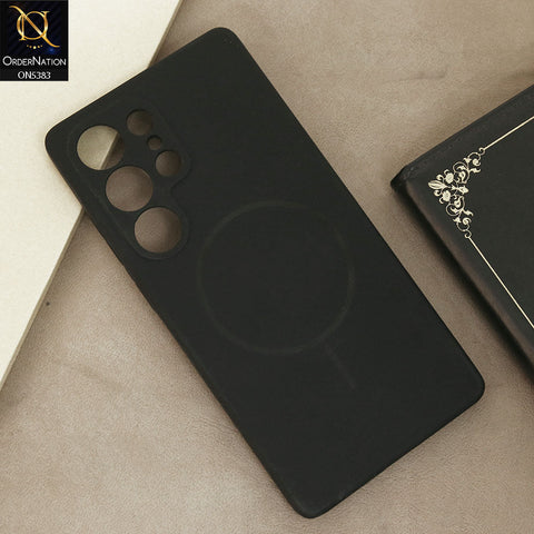 Samsung Galaxy S25 Ultra Cover - Black - Elegant Soft Matte Silica Gel Shockproof Case With Wireless Magnetic Magsafe Charging