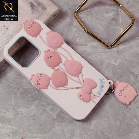 iPhone 12 Pro Max Cover - Pink - 3D Cute Kawaii Sweet Cartoon Soft Case