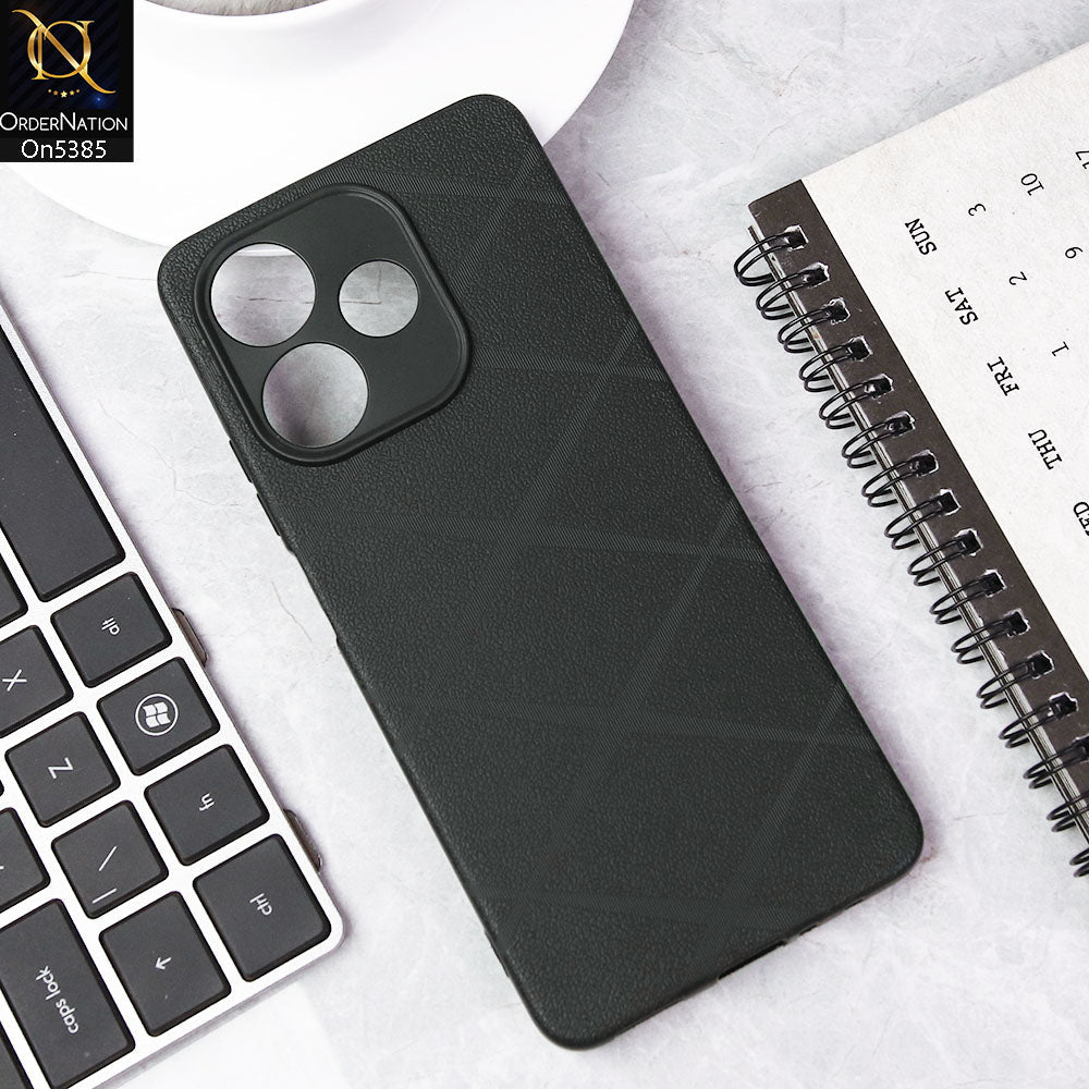 Oppo A5 Pro 5G Cover - Black -  Leather Texture Soft Case With Camera Protection