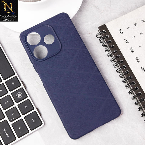 Oppo A5 Pro 5G Cover - Blue -  Leather Texture Soft Case With Camera Protection