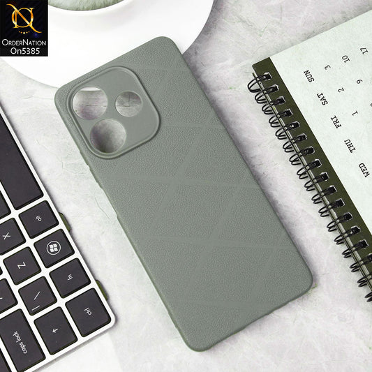 Oppo A5 Pro 5G Cover - Gray -  Leather Texture Soft Case With Camera Protection
