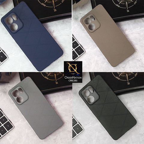 Oppo Reno 13F 4G Cover - Blue - Leather Texture Soft Case With Camera Protection