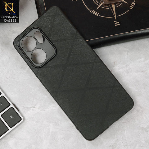 Oppo Reno 13F 4G Cover - Black - Leather Texture Soft Case With Camera Protection