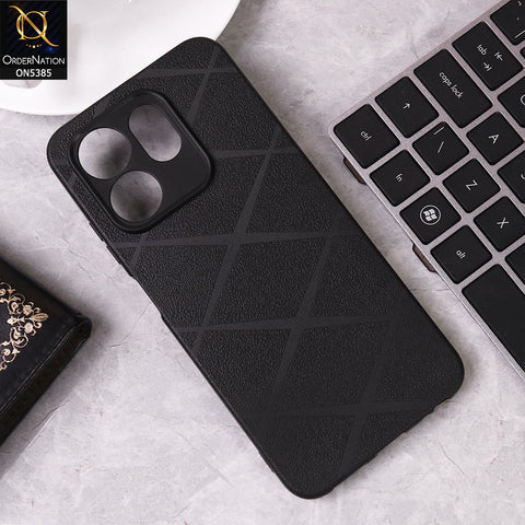 Infinix Smart 9 HD Cover - Black - Leather Texture Soft Case With Camera Protection