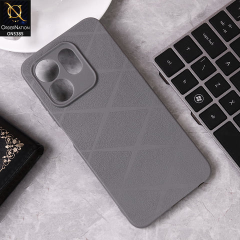 Infinix Smart 9 HD Cover - Gray - Leather Texture Soft Case With Camera Protection