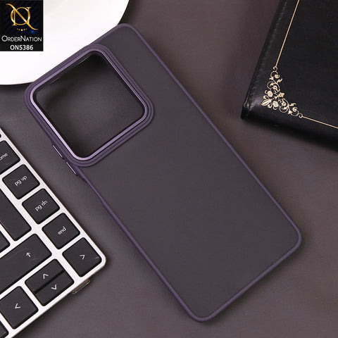 Oppo A3x 5G Cover - Purple -  New Color Translucent Matte Shockproof Soft Borders Case