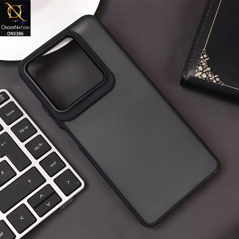 Infinix Hot 40 Pro Cover - Black -  New Color Translucent Matte Shockproof Soft Borders Case