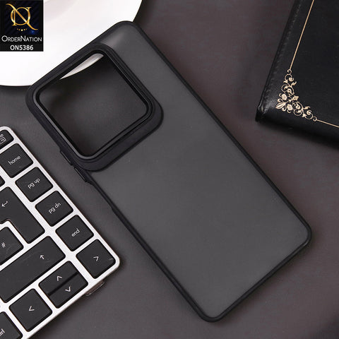 Infinix Hot 40 Pro Cover - Black -  New Color Translucent Matte Shockproof Soft Borders Case