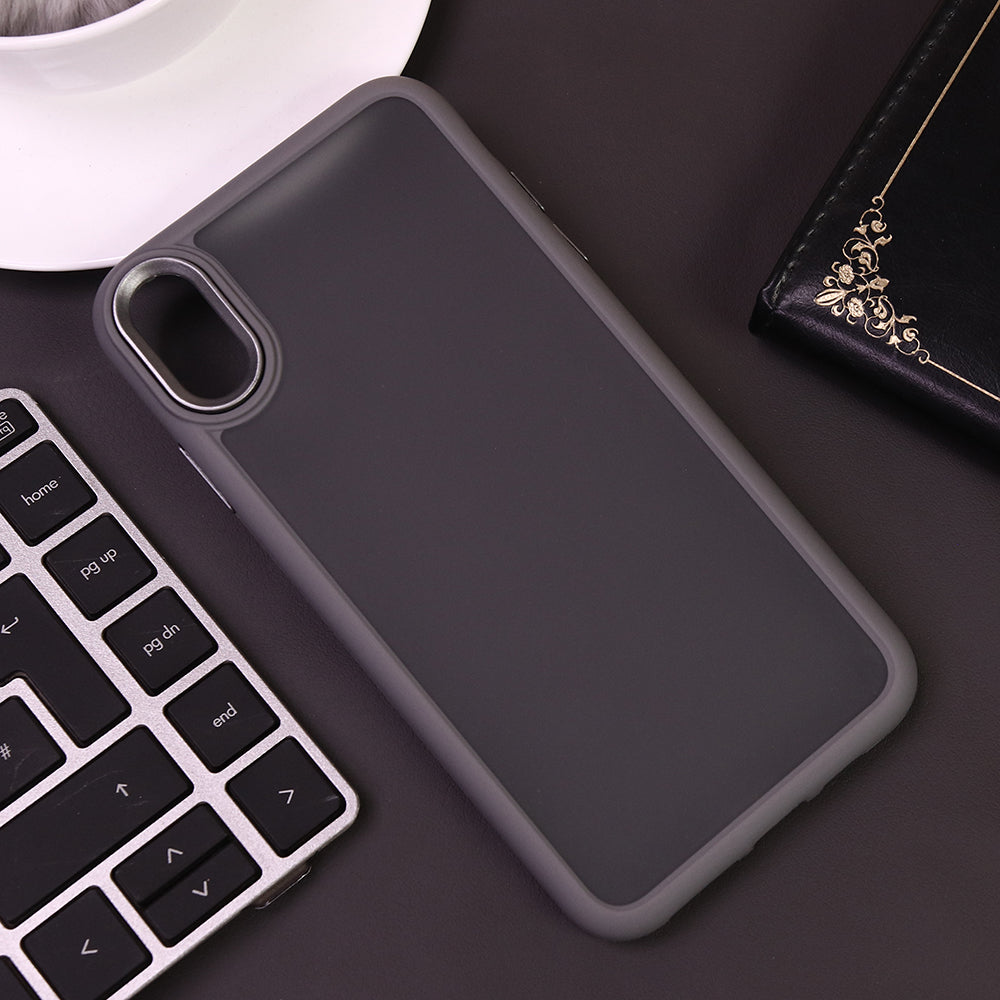 iPhone XS Max Cover - Gray -  New Color Translucent Matte Shockproof Soft Borders Case