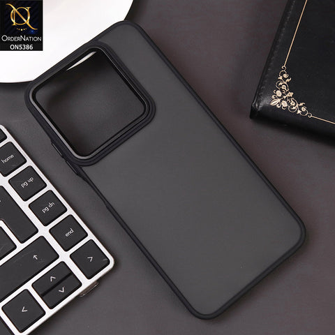 Tecno Pop 9 Cover - Black -  New Color Translucent Matte Shockproof Soft Borders Case