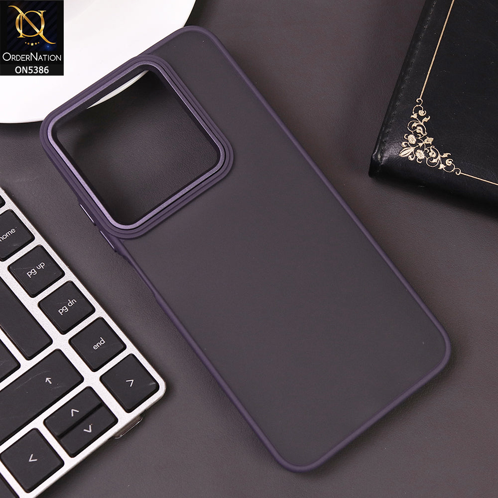 Tecno Pop 9 Cover - Purple -  New Color Translucent Matte Shockproof Soft Borders Case