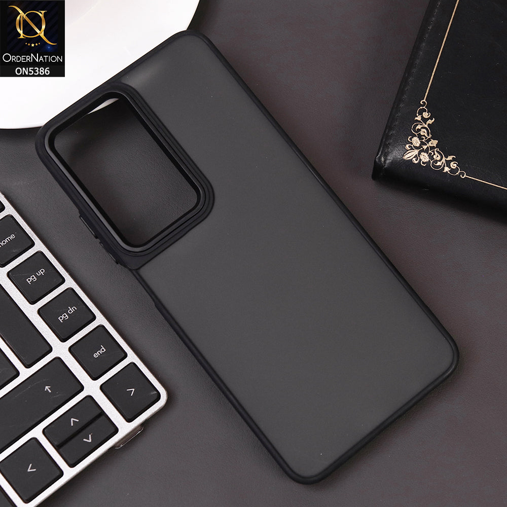Realme C65 Cover - Black -  New Color Translucent Matte Shockproof Soft Borders Case