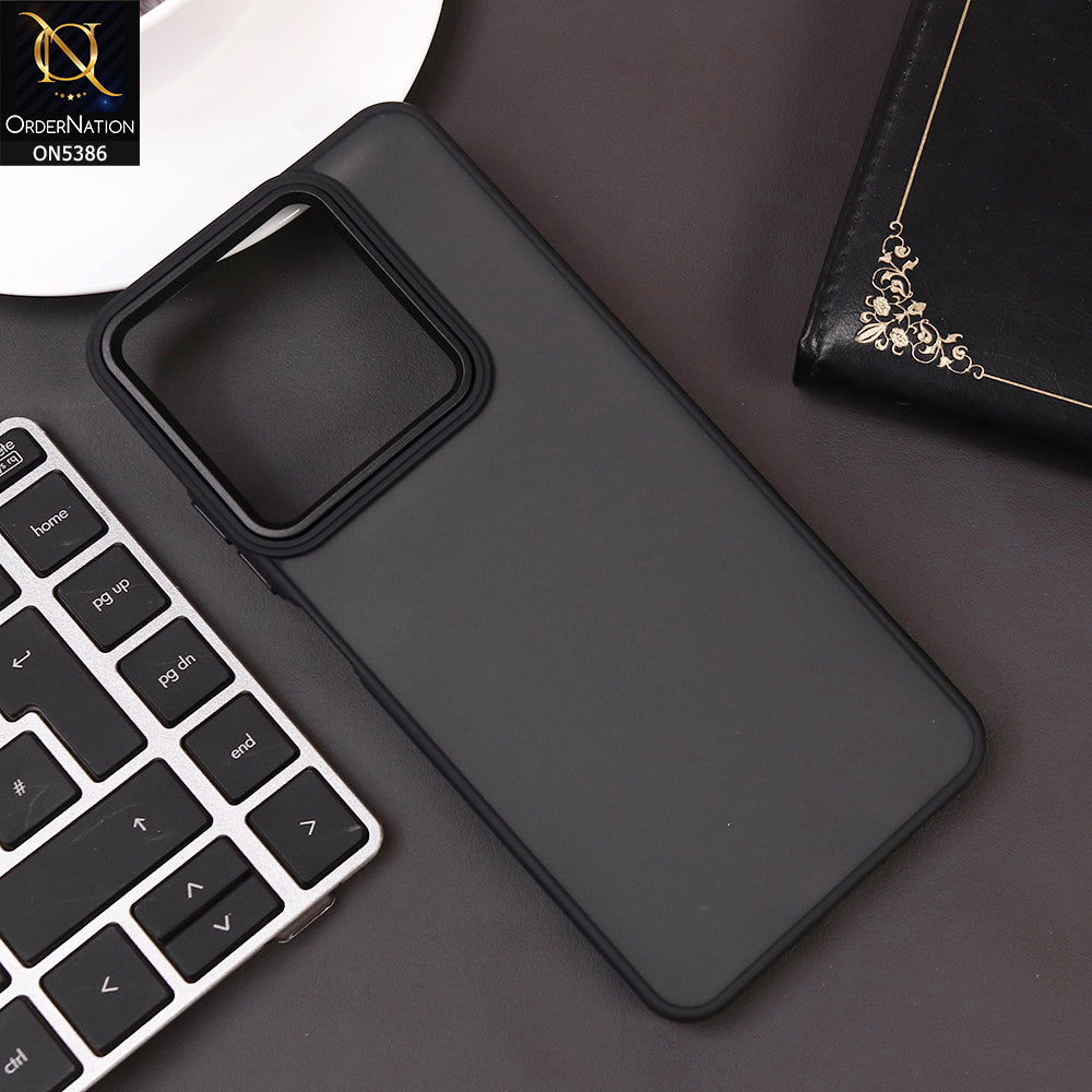 Tecno Spark 20C Cover - Black -  New Color Translucent Matte Shockproof Soft Borders Case