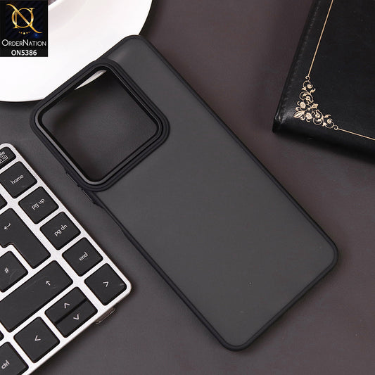 Tecno Spark Go 2024 Cover - Black -  New Color Translucent Matte Shockproof Soft Borders Case