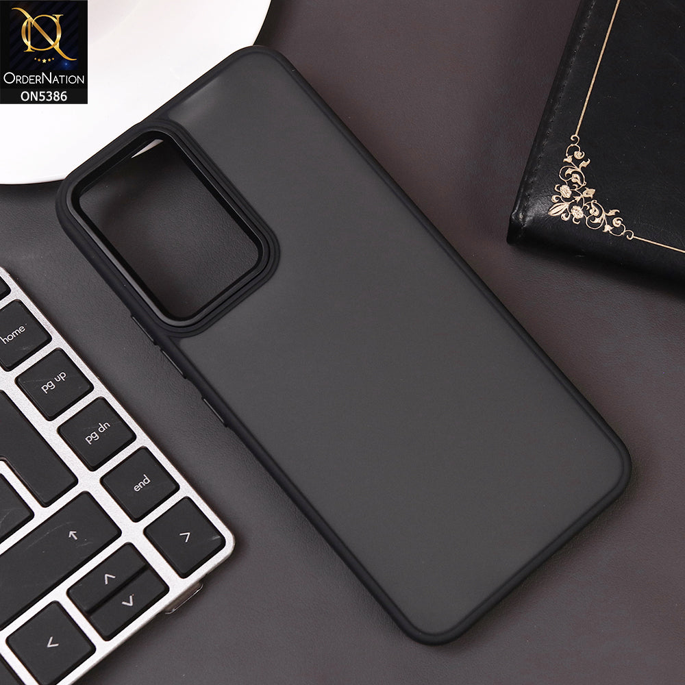 Vivo Y03 Cover - Black -  New Color Translucent Matte Shockproof Soft Borders Case