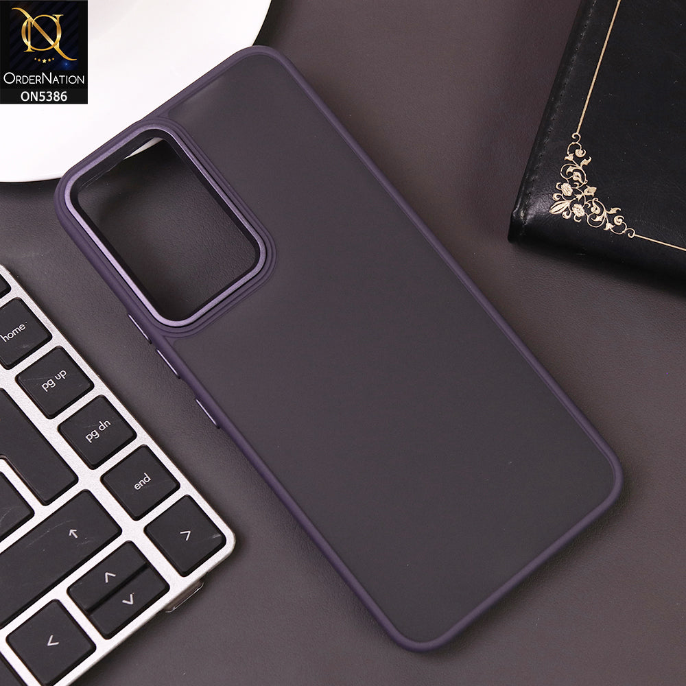 Vivo Y18 Cover - Purple -  New Color Translucent Matte Shockproof Soft Borders Case