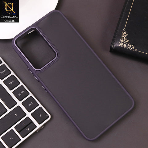 Vivo Y03t Cover - Purple -  New Color Translucent Matte Shockproof Soft Borders Case
